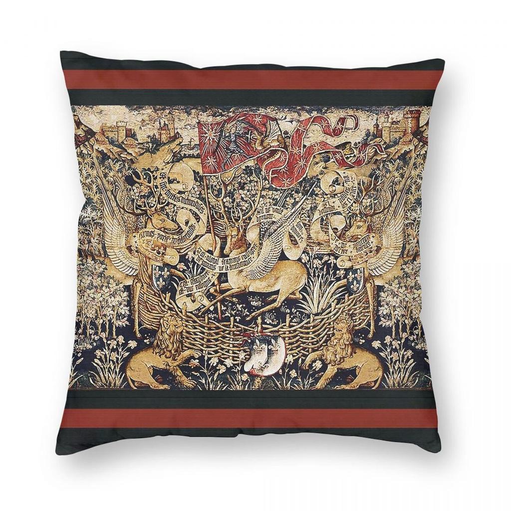 Stags Lions Coats Of Arms Of Bourbon Pillowcase Polyester Linen Velvet Creative Zip Decor Car Cushion Cover