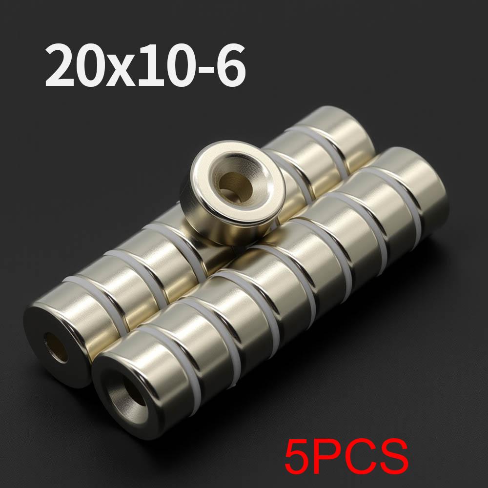 20x10-6mm Powerful with holes Neodymium Magnet N35 NdfeB Permanent Magnetic imanes Round Super Strong Fridge Magnets DIY