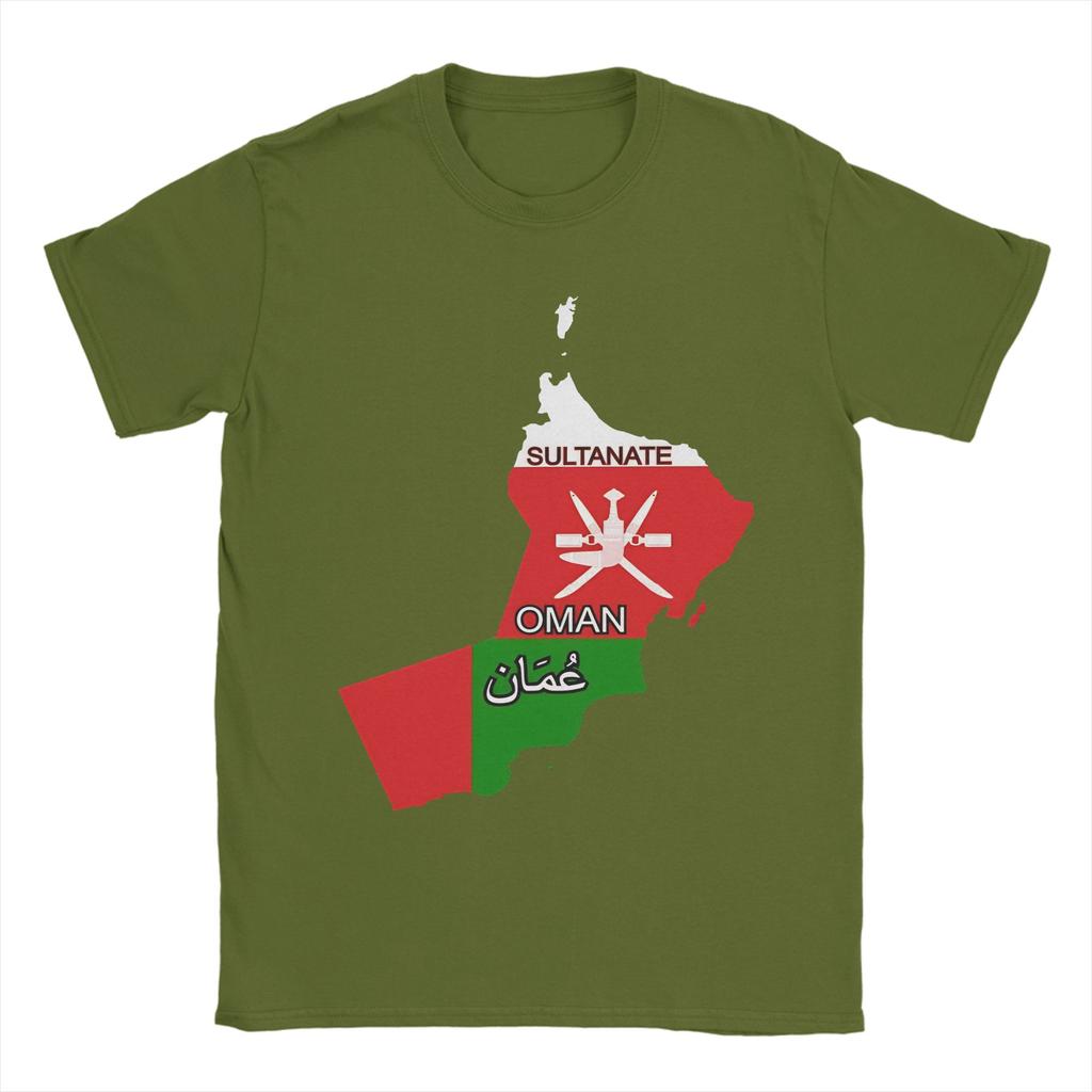 Mens TShirts Oman Map Novelty Pure Cotton Tee Shirt Short Sleeve  T Shirt O Neck Tops New Arrival