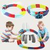 Race Car Track Train Toy Cars,Changeable Track Set Includes 1 LED Light Up Race Car Toy and 2 Covers,DIY Race Track Toys Birthday Gifts for Kids