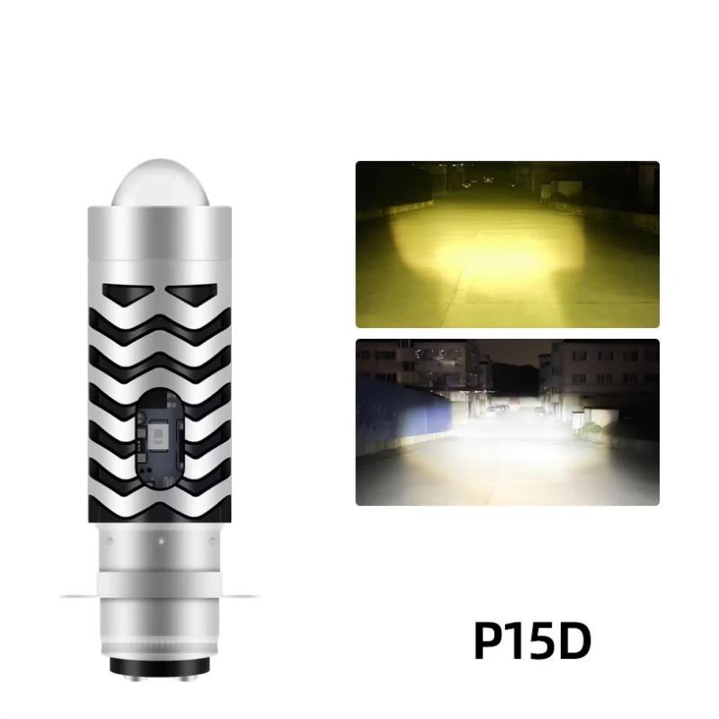 

1 шт. H4 светодиодные двухцветные лампы для фар мотоцикла BA20D S2 P15D H6 6000K дальний/ближний свет 12 В мото противотуманные фары скутер ATV аксессуары