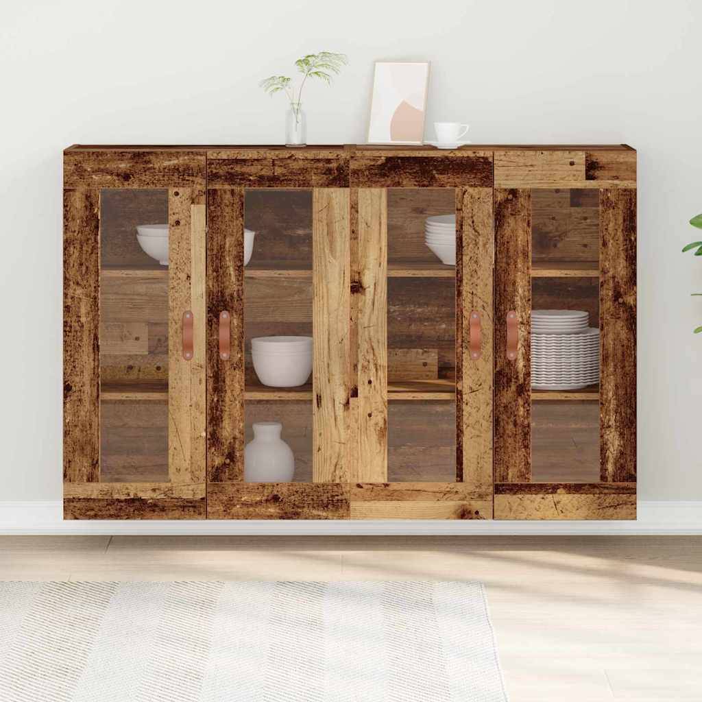 vidaXL Wandschränke 2 stk. Altholz 69,5 x 34 x 90 cm Holzwerkstoff