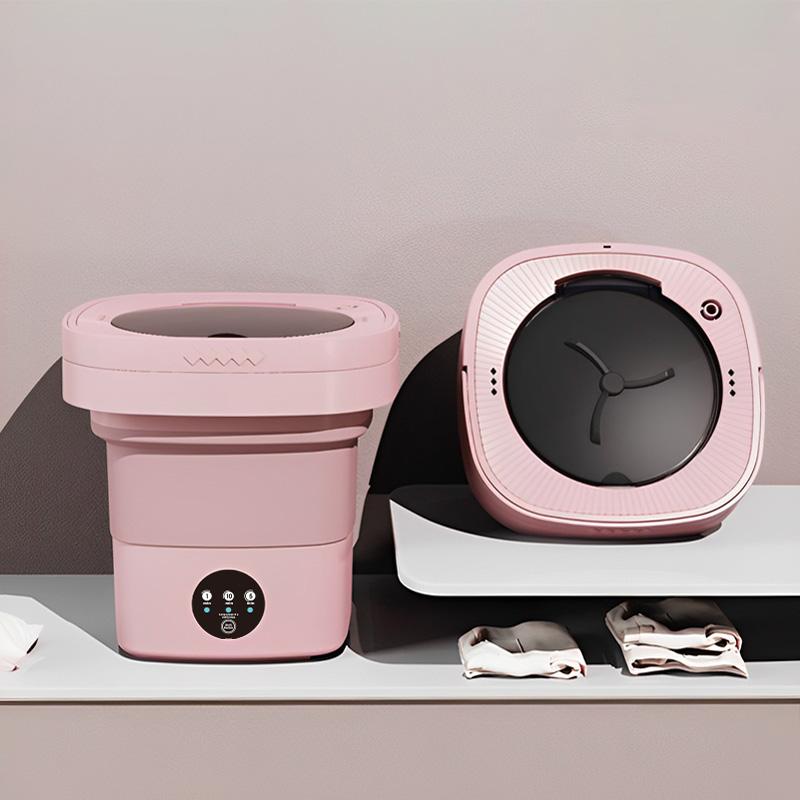 

8L Складная мини-стиральная машина для детской одежды Выдвижная домашняя портативная стиральная машина 3 модели с функцией отжима розовый