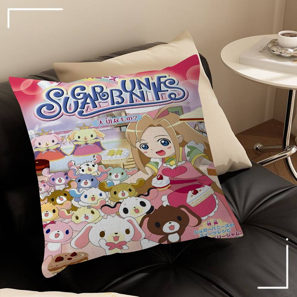 Sugarbunnies Anime Kawaii Movie Cushion Cover 30x50 Polyester Sofa Cushions Decorative Throw Pillows Home Decoration Pillowcover