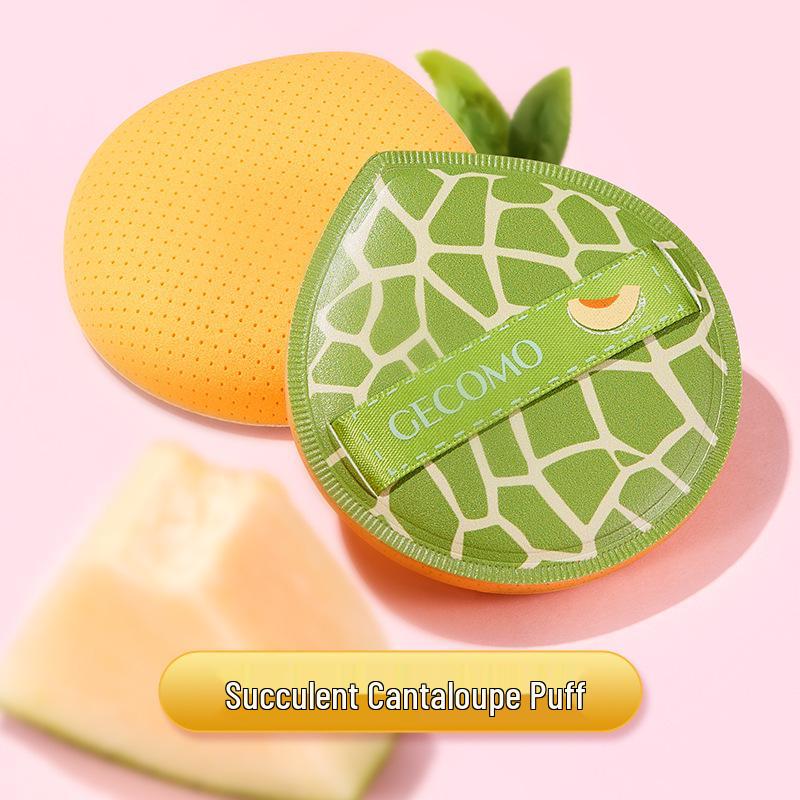GECOMO Cantaloupe Puff: Dual-Use, Non-Absorbent, Skin-Friendly Makeup Sponge for Soft Pores and Long-Lasting Coverage.