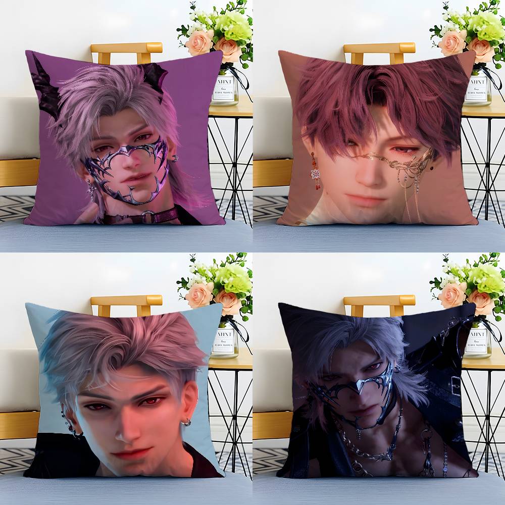 Gra Miłość D-Deepspace S-Sylus Poszewka na poduszkę Antyroztoczowa poszewka Niewidoczny zamek jedwabisty krótki plusz Pokrowiec na poduszkę sofy