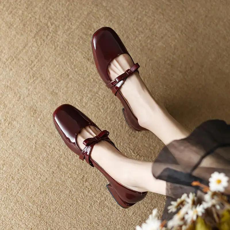 Fashion Women's Shoes New 2025 Fashion Autumn Low Heels Bowknot Cut Ballet Single Shoes Women's Mary Jane Shoes Ladies Zapatos De Mujer