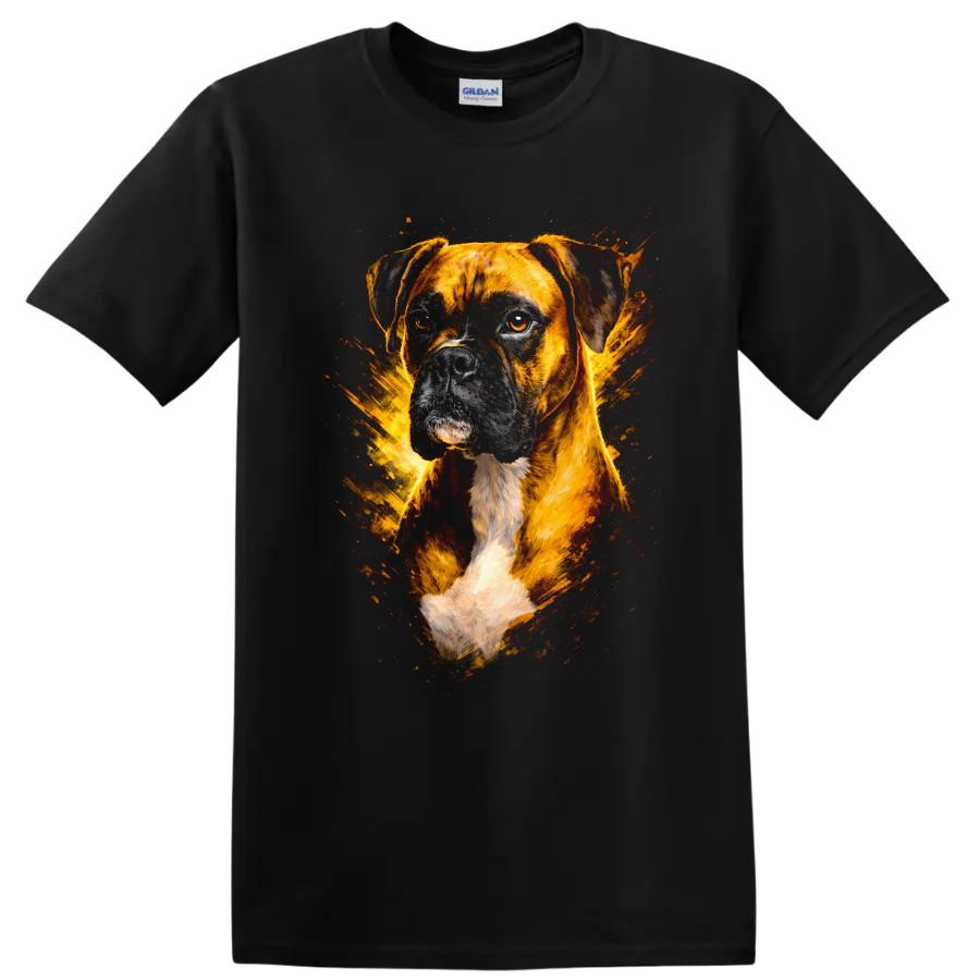 Boxer Dog Art T Shirt Cool Dog Lovers Gift w/ Unique Doggie Tee Design