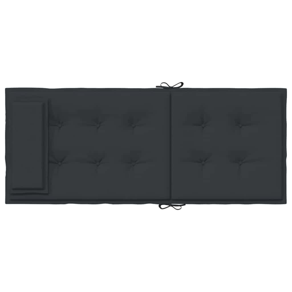 High Back Chair Cushions 2 Pcs Black Oxford Fabric
