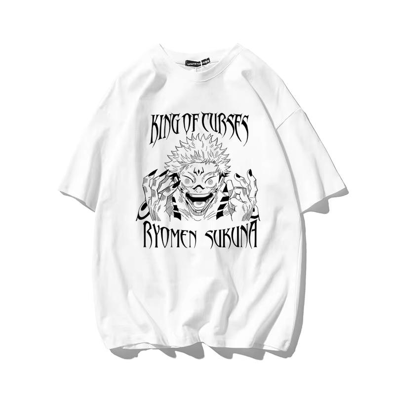 Japanese Animation Printing Magic in Summer Returns To The Battle of Wutiaowu Short Sleeve Tshirt Unisex and Women Anime Cotton