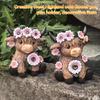 §Pastorales Design Schottisches Hochlandrind Harz Blumentopf Multifunktionales Kreatives Ornament Valentinstagsgeschenk Heim Schreibtisch Dekor