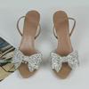 Mode Neu 2025 Sommer Damen Sandalen Diamant Schleife Dekoration Transparent Offene Zehen Abendparty Hochzeit Damen Hohe Absätze Frau Schuhe