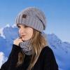 Fleece Lined Winter Beanie Hat Scarf Set Thicken Warm Wool Hat Thermal Knit Cap  Winter Season