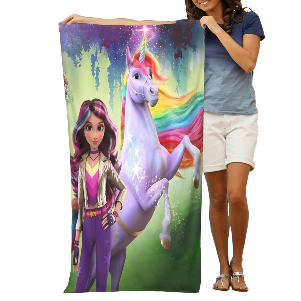 Tapestry Ragazza Anime Capelli Arcobaleno e Unicorno Arte da Parete Fiabesca da Appendere per Camera da Letto Dormitorio Decorazione Casa Regalo di Festa per Bambini