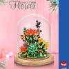 Idea Small Block Potted Plants Chinese Rose Cactus Violet Lily Construction Blocks Immortal Flower Model Toys For Girls Gifts