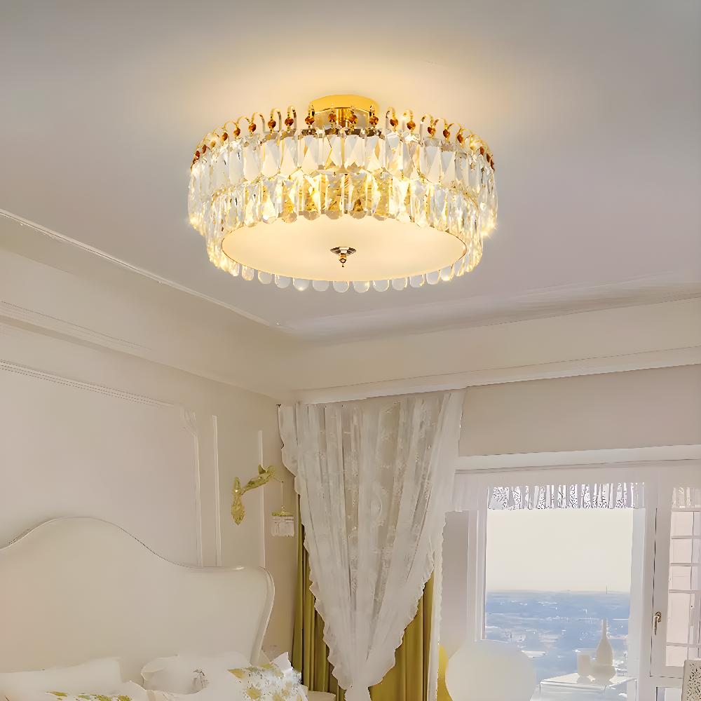 Luxury French Ceiling Lamps Living Room Chandelier Romantic Bedroom Ceiling Lamp Dining Table Decor Hanging Light Lustre Fixture