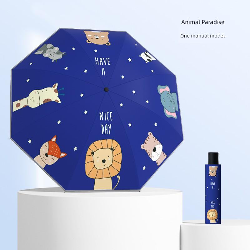 Cartoon Fully Automatic Children's Umbrella with Safety Rounded Corners, Anti-Puncture, Sun Protection, Rain Protection, Anti-Rebound, and Dual-Use