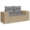 Vidaxl 8-Cz. Gartenmöbel-Set mit Kissen, Beige, Polyrattan