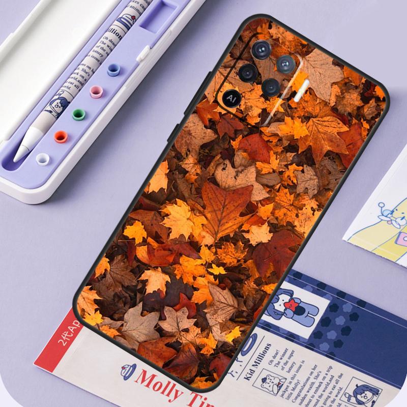 Autumn Leaves Fall Halloween For OPPO A93 A83 A91 A52 A72 A54 A74 A94 A5S A5 A9 A31 A53 A15 A16 Phone Case Back Cover