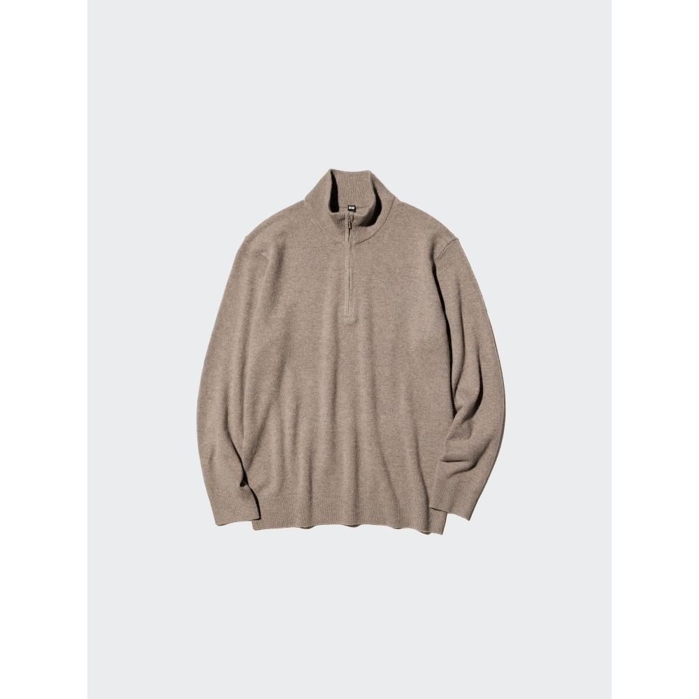 Uniqlo Japanischer Kaschmir Pullover mit halbem Reißverschluss
