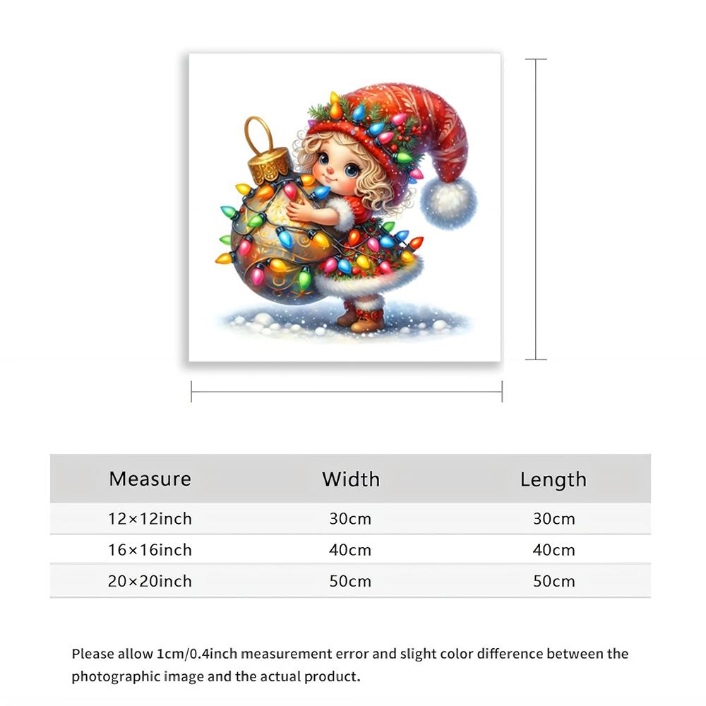 5D Diamond Painting Christmas Girl Holding Bauble Diamond Art DIY Craft Home Wall Decor