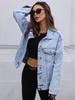 European & American Women's Fashion Denim Jacket with Lapel and Long Sleeves (2025)