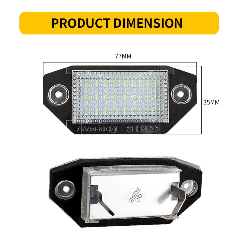 2pcs For 2000 2001 2002 2003 2004 2005 2006-2007 Ford Mondeo MK3 B4Y LED License Number Plate Light White Canbus