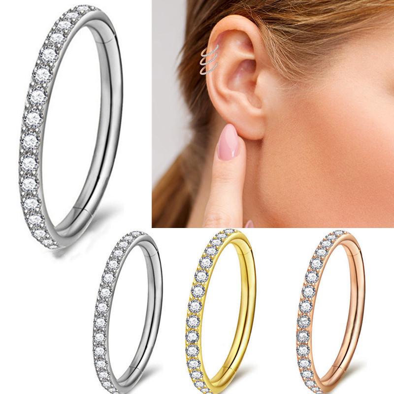 Titanium Rhinestone Nose Ring/Earring (6-12mm)