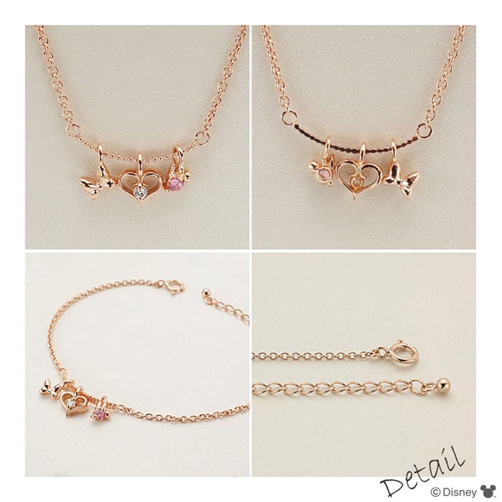 Disney Minnie Silver Bracelet with Pink Gold Plating and Cubic Zirconia (VBLDSW0007)