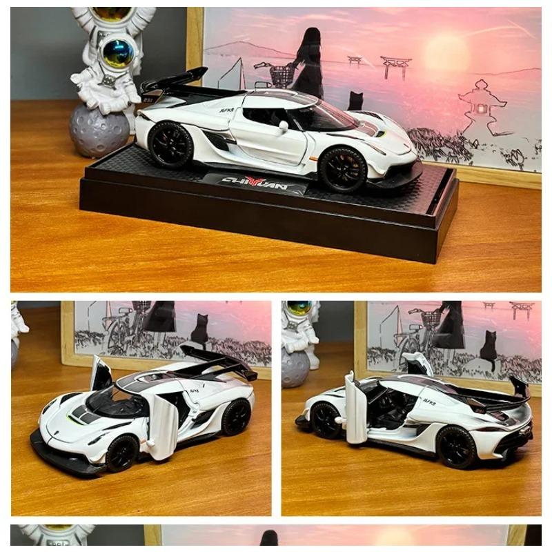 1/32 Koenigsegg Jesko Superauto Vysoká Simulace Kovový Odlévaný Model Auta Z Kovové Slitiny Zvuk Světlo Zpětný Chod Kolekce Dětská Hračka Dárky