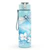1PC Blue Dragonfly Flower Art Print 750ml Color Plastic Sports Water Bottle Leakproof Flip Straw Lid Suitable for Sports Office Home Use