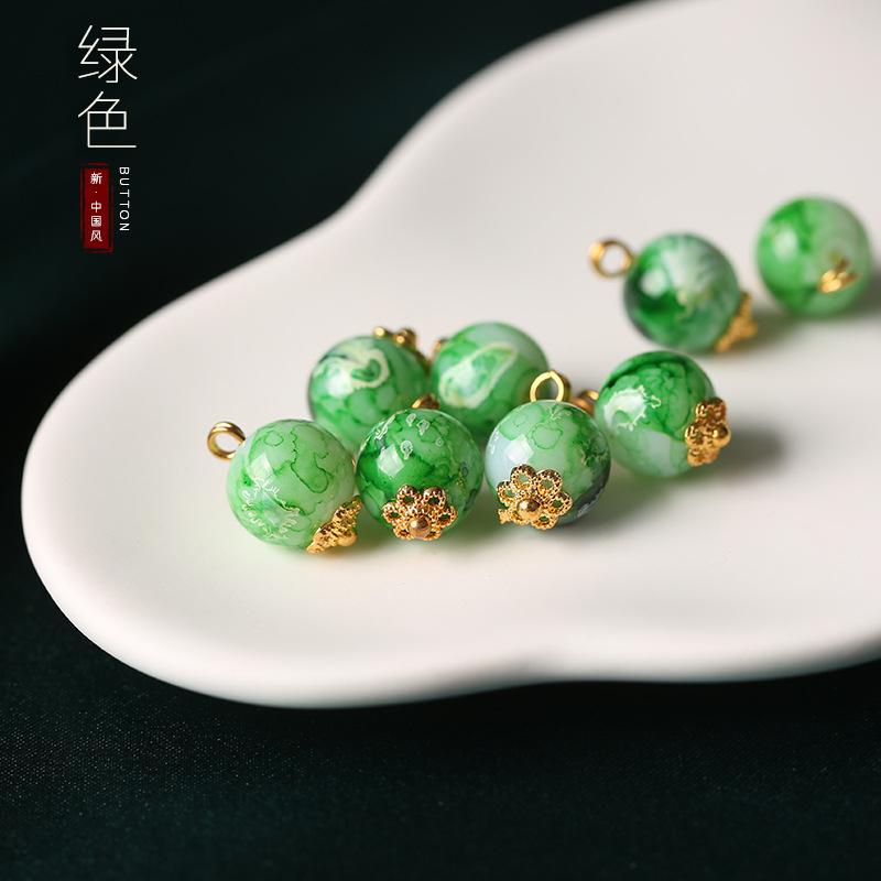 Imitations-Jade-Knöpfe Chinesischer Stil Scheibenknöpfe Cheongsam Tang-Stil Hanfu-Knöpfe Neue Chinesische Bluse Top Glas-Knöpfe