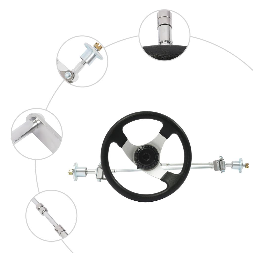 Go Kart Front Steering Wheel,640mm Front Steering Tie Rod Ball Rack Joint Strut Knuckle Spindle Kit,For 168CC ATV Go Kart Quad