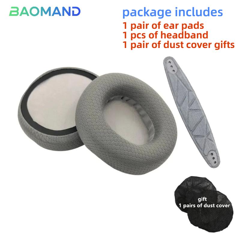 

1 set Replacement Earpads Headband for Arctis Nova Pro Wired Nova 1/1X/1P/3/5/7/7X/7P Headphones Memory Foam Ear Cushion Cover