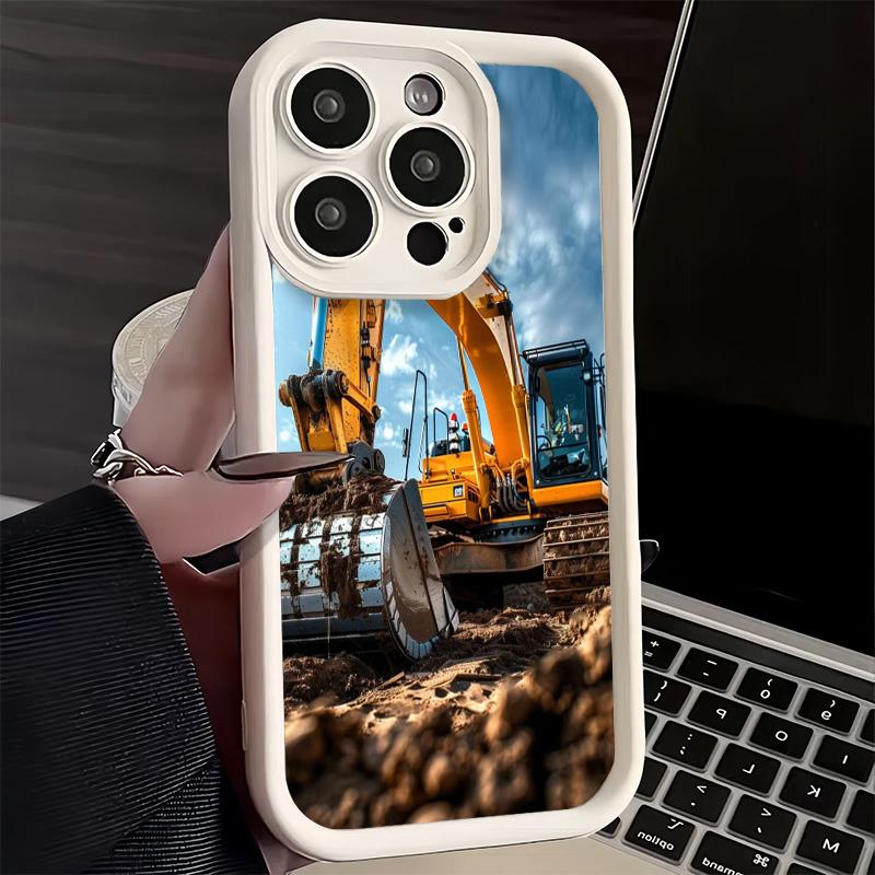 

Phone Case for iPhone 17 Air 16E 15 16 Pro Max Excavating Machinery Cool Cover 14 Plus 13 12 Mini Soft Shell Silicone Fundas iPhone 12