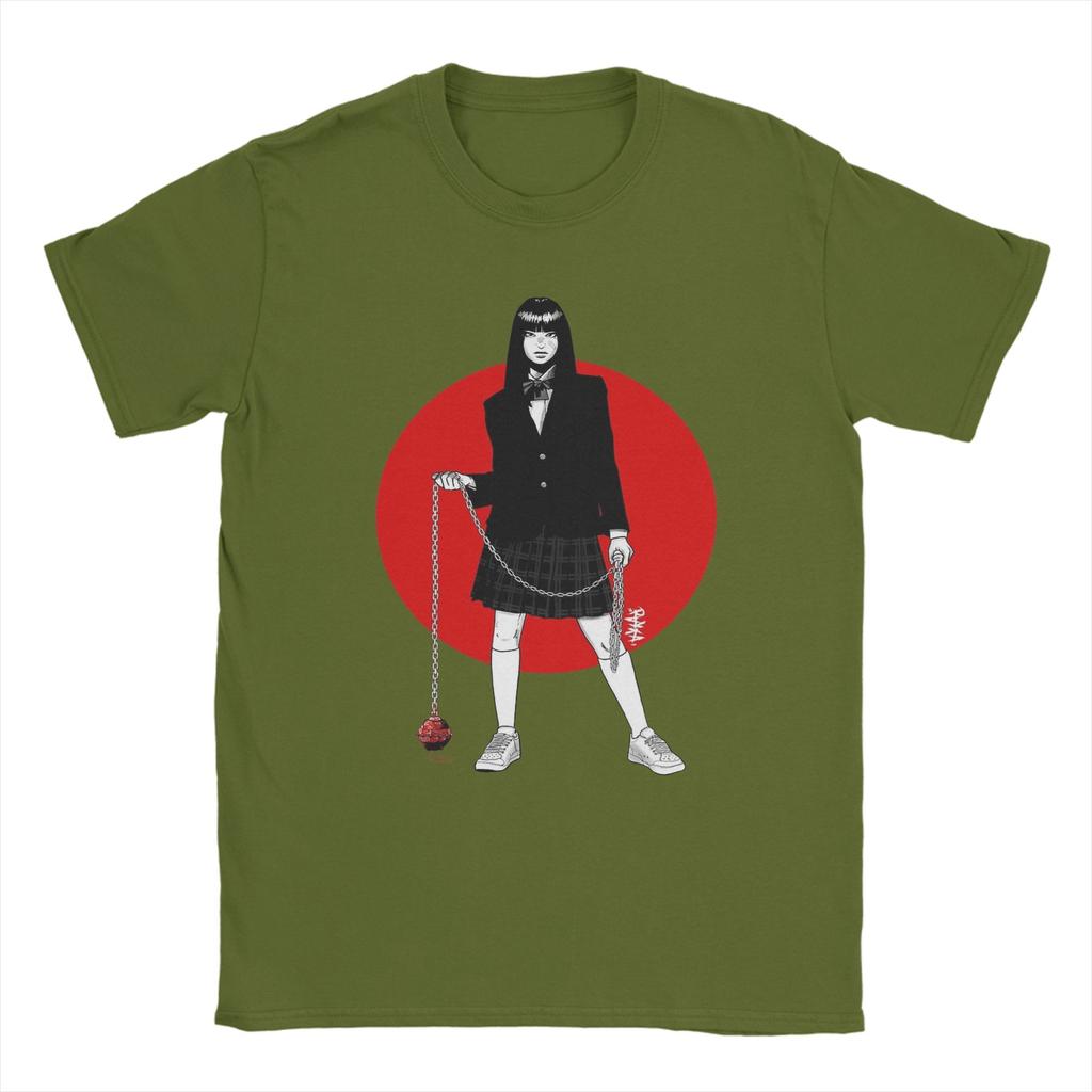 Vintage Gogo Yubari Kill Bill T-Shirts Herren Rundhals Reines Baumwoll-T-Shirt Kurzarm-T-Shirts Grafisch Bedruckte Oberteile
