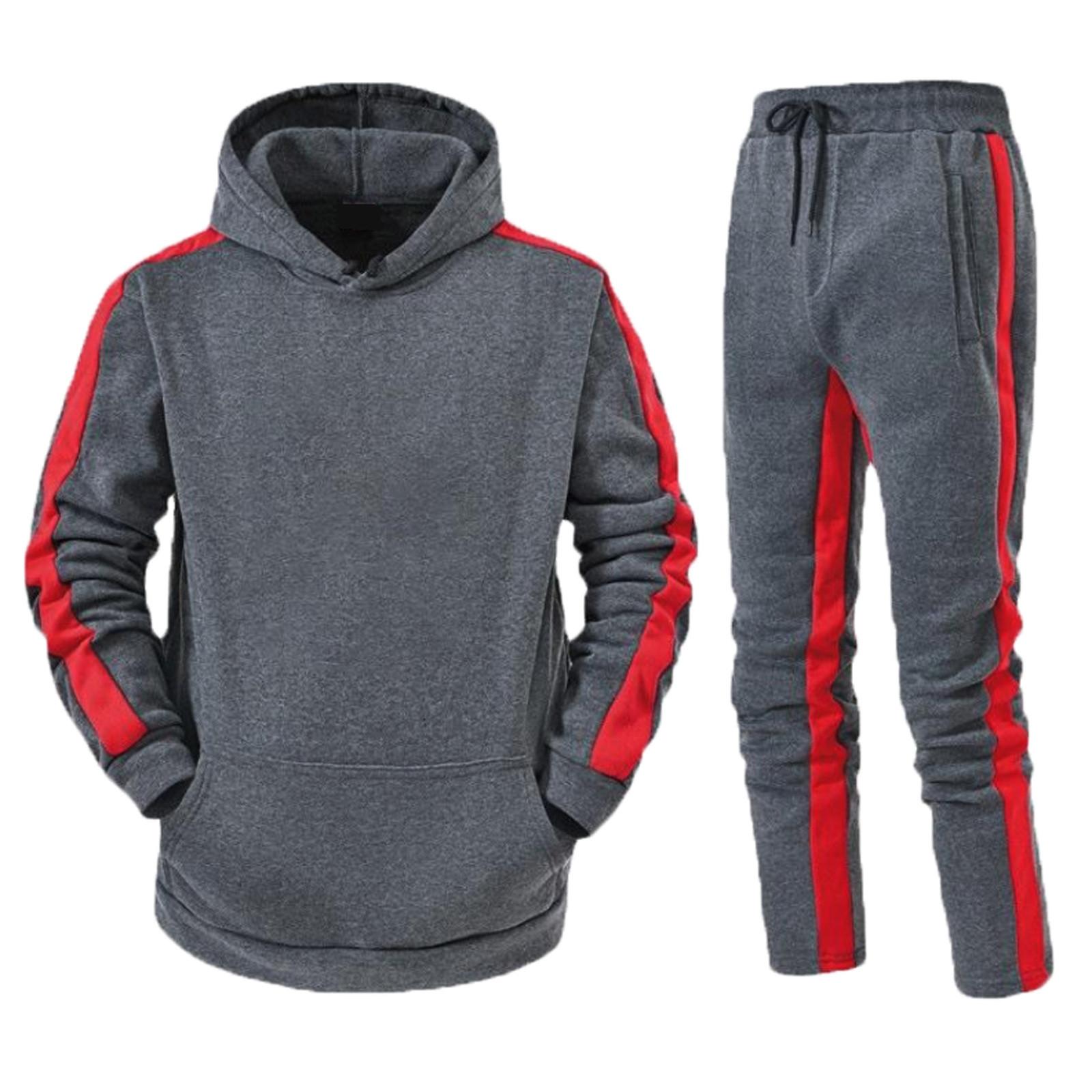 

Мужская спортивная одежда с капюшоном, двухсекционный пуловер с длинными рукавами, толстовка с капюшоном + комплект спортивных штанов XL