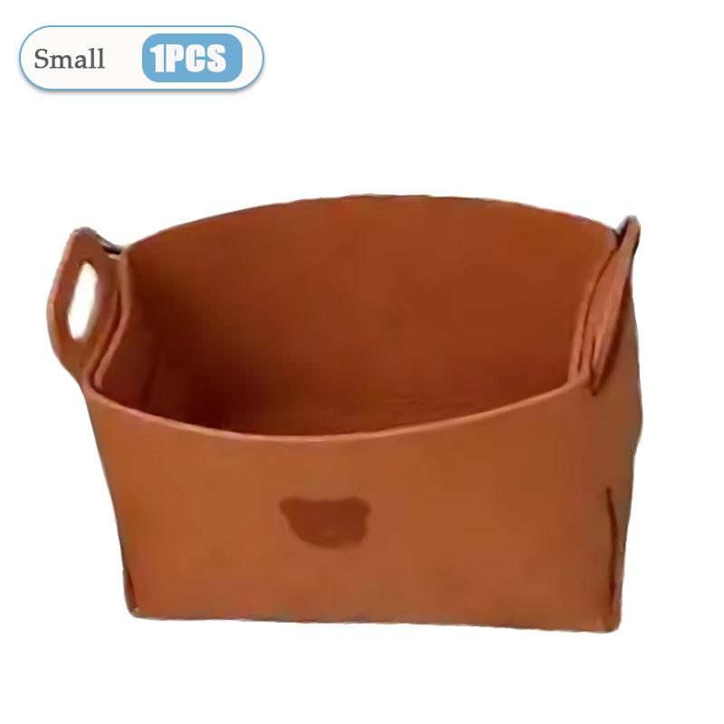1-8PCS Bear Felt Storage Basket Snacks Toys Storage Basket Large Capacity Foldable Clothes Organizer Desktop Sundry Organizer