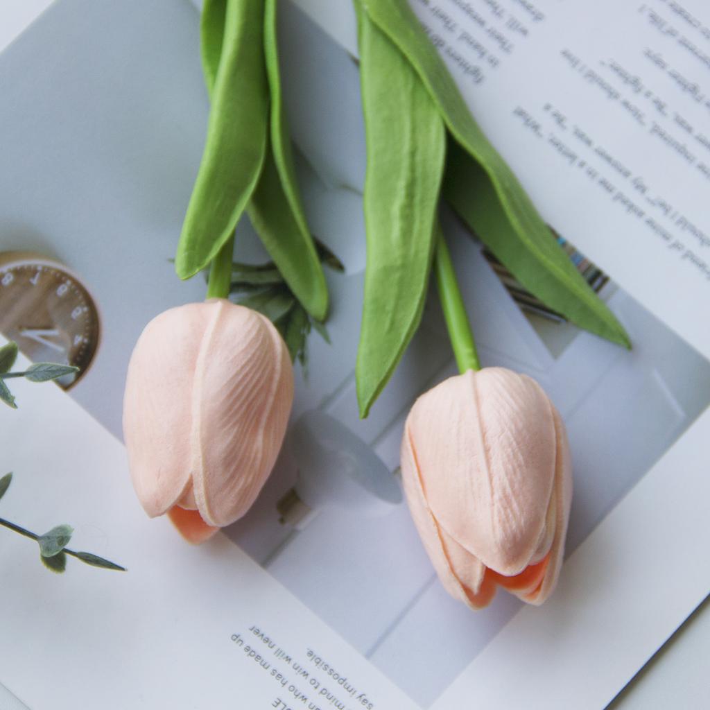 Real Touch Multicolor Artificial Tulips, Fake Tulip Flowers for Home Wedding Decor