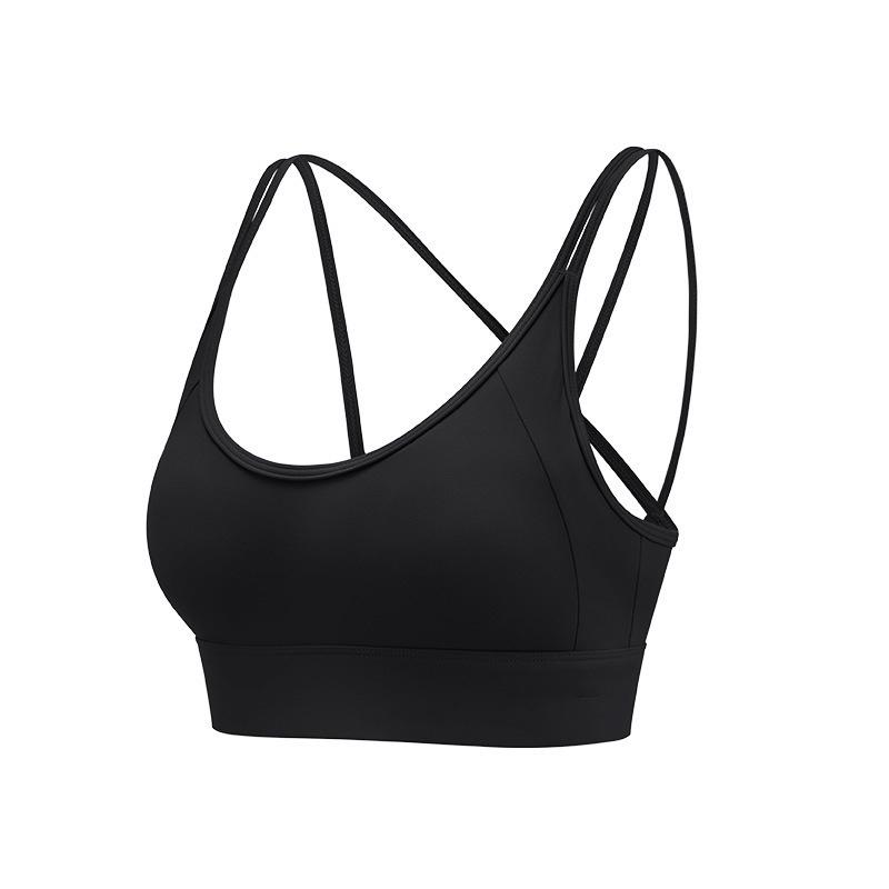 

Женский ударопрочный спортивный бюстгальтер на тонких бретелях с фиксированной грудной вставкой для йоги, бега и пилатеса Size 4