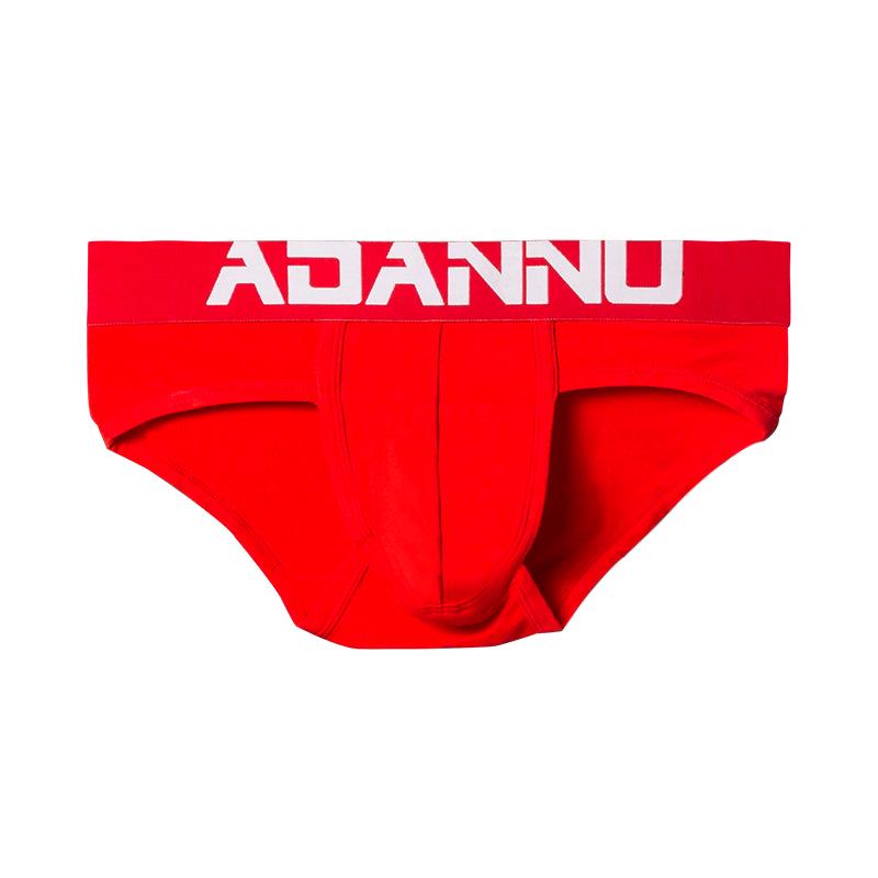 

Мужские модные хлопковые трусы с низкой талией и дышащим U-образным карманом M красный