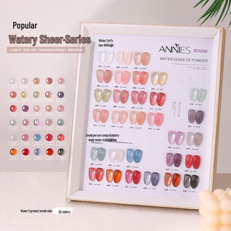 

Ennis Watery Beautiful Skin 30 Shades Gel Polish: 2025 New Ice Transparent Nude Manicure Light Therapy Set