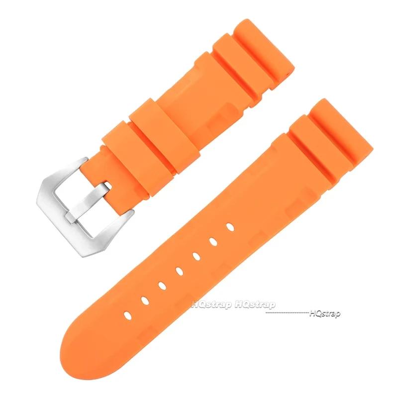 22mm 24mm 26mm Silikonové řemínky pro hodinky Panerai Měkký sportovní náramek Pohodlný gumový pásek Dámské Pánské Náramkové doplňky