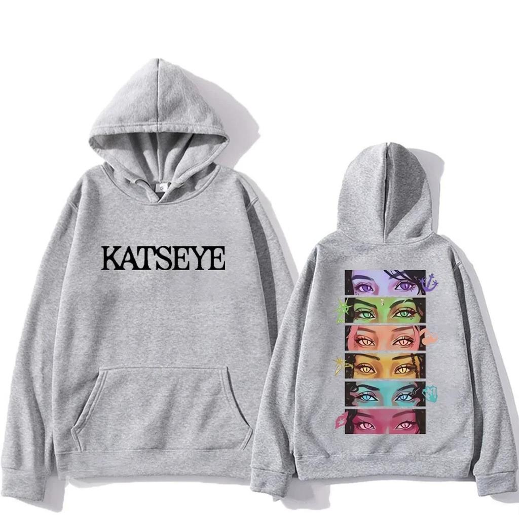 Korean Girl Group KATSEYE Graphics Hoodie Men Women's Manga Style Vintage Fashion Streetwear Long Sleeve Fleece Sweatshirts