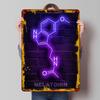 Melatonin Neon Molecule Tin Plaque Poster Customized Wall Art Retro Vintage Metal Signs for Man Cave Room Decoration Wand Deko