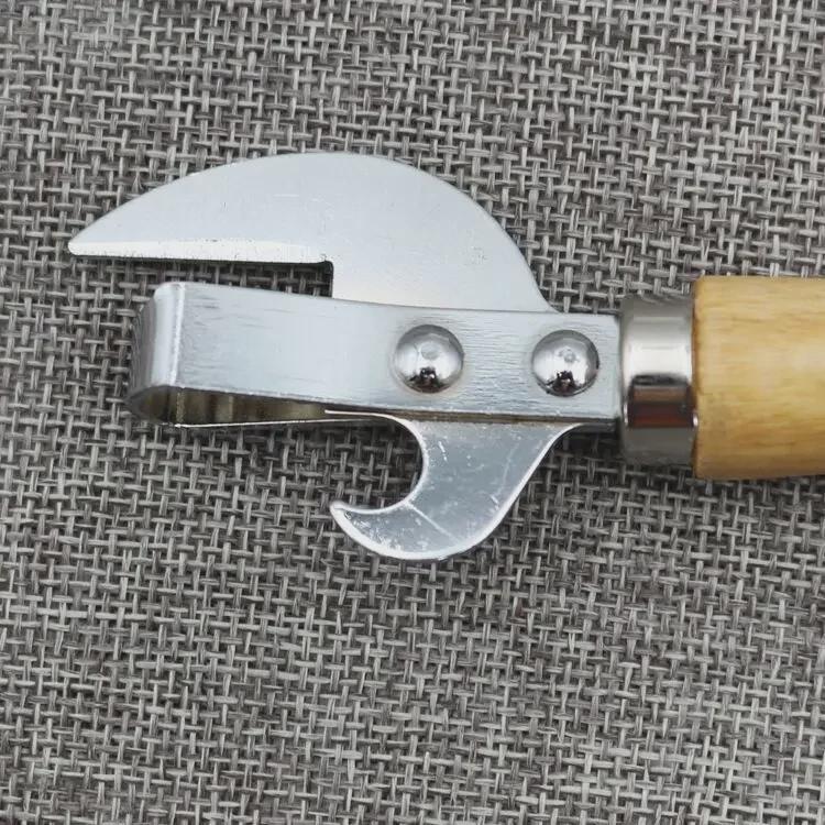 Wooden Handle Multi-Purpose Opener: Tin Can, Beer Bottle, & Red Wine Opener