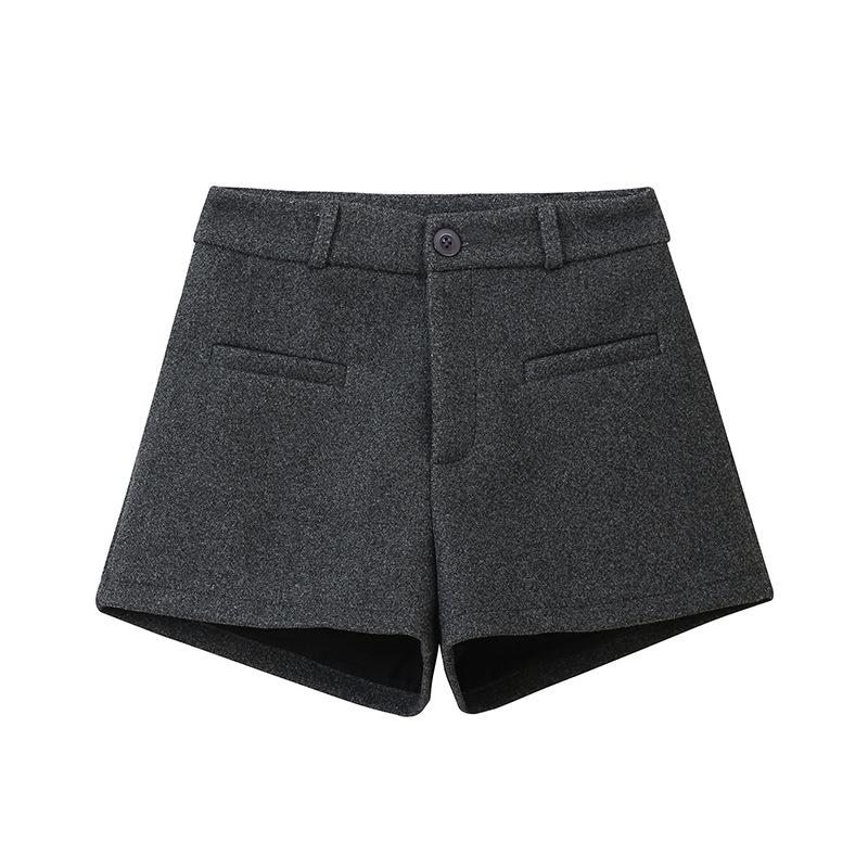 

Spicy Girl Woolen High-Waisted A-Line Shorts - Women s Autumn/Winter 2025 Bootcut S (80-95 jin) темно серый
