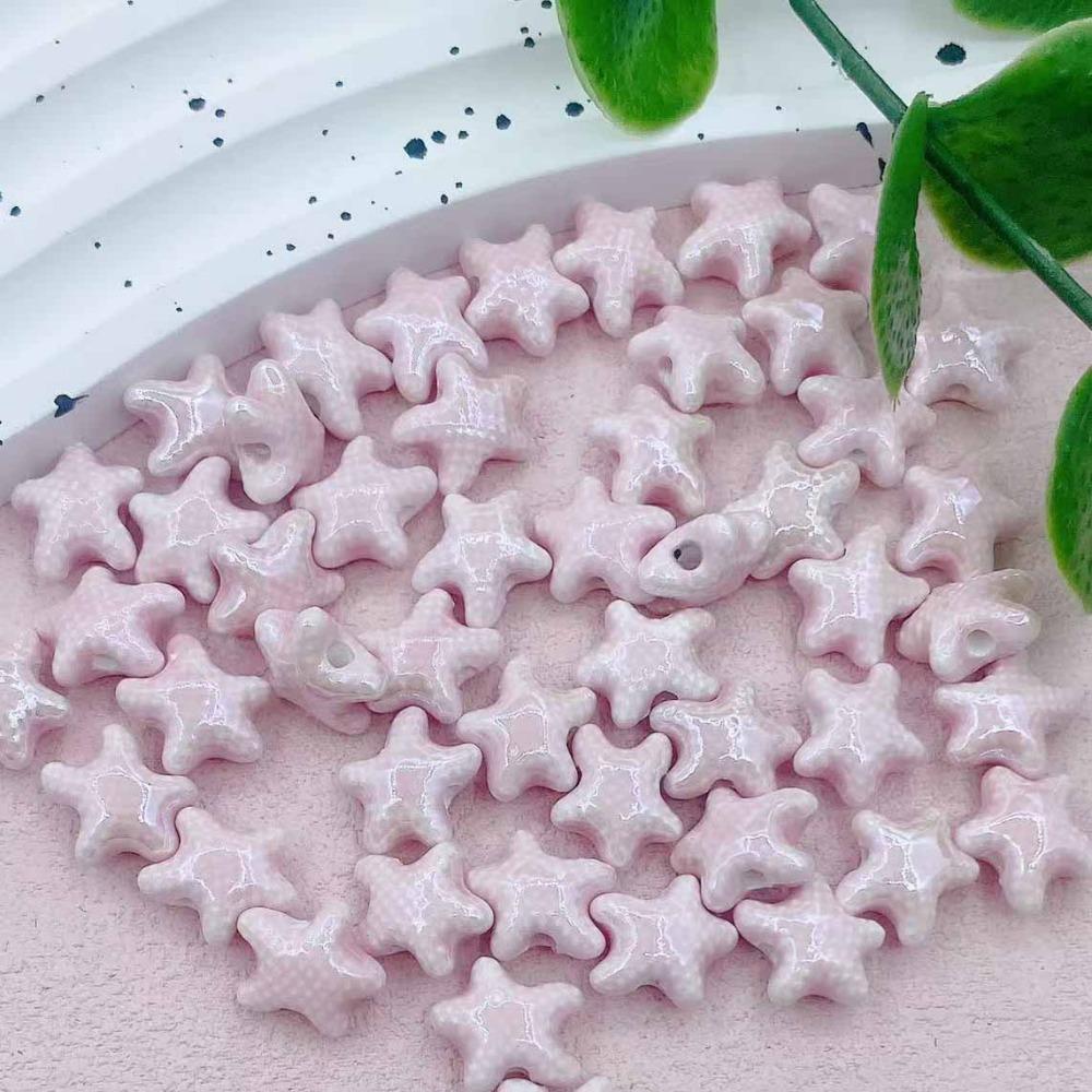 20pcs Ceramic Ceramic Spacer Loose Beads Fresh Color Jewelry Making Material Starfish Bead  Student
