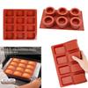 12 Cavity Rectangle and 6 Cavity Round Silicone Baking Molds for Muffins Cakes and Desserts Non Stick Heat Resistant  Bakeware