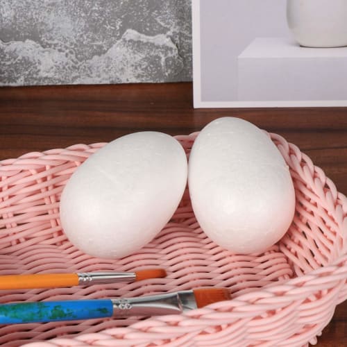 NOLITOY Easter Craft Foam Eggs: 20 White Polystyrene Foam Eggs, Blank Styrofoam Eggs for Easter, Holiday, School, Home, DIY, Painting, Decoration Proj